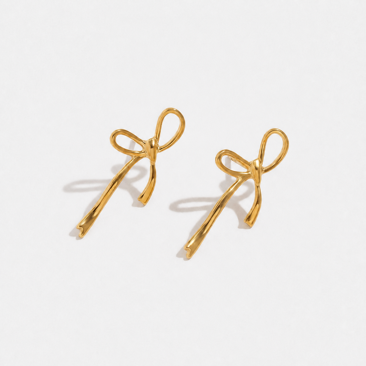 Wandering Bow 18K Gold-Plated Stud Earrings — Gold