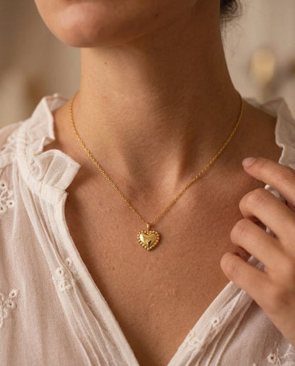 Filigrane Herzkette – 18 Karat vergoldetes Sterlingsilber