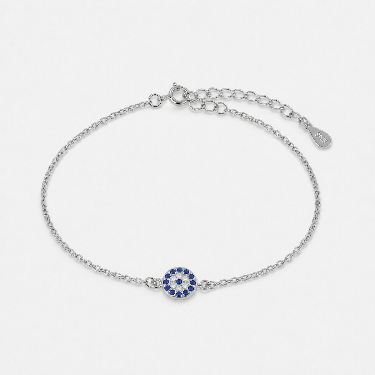 Pavé Evil Eye Bracelet — Sterling Silver
