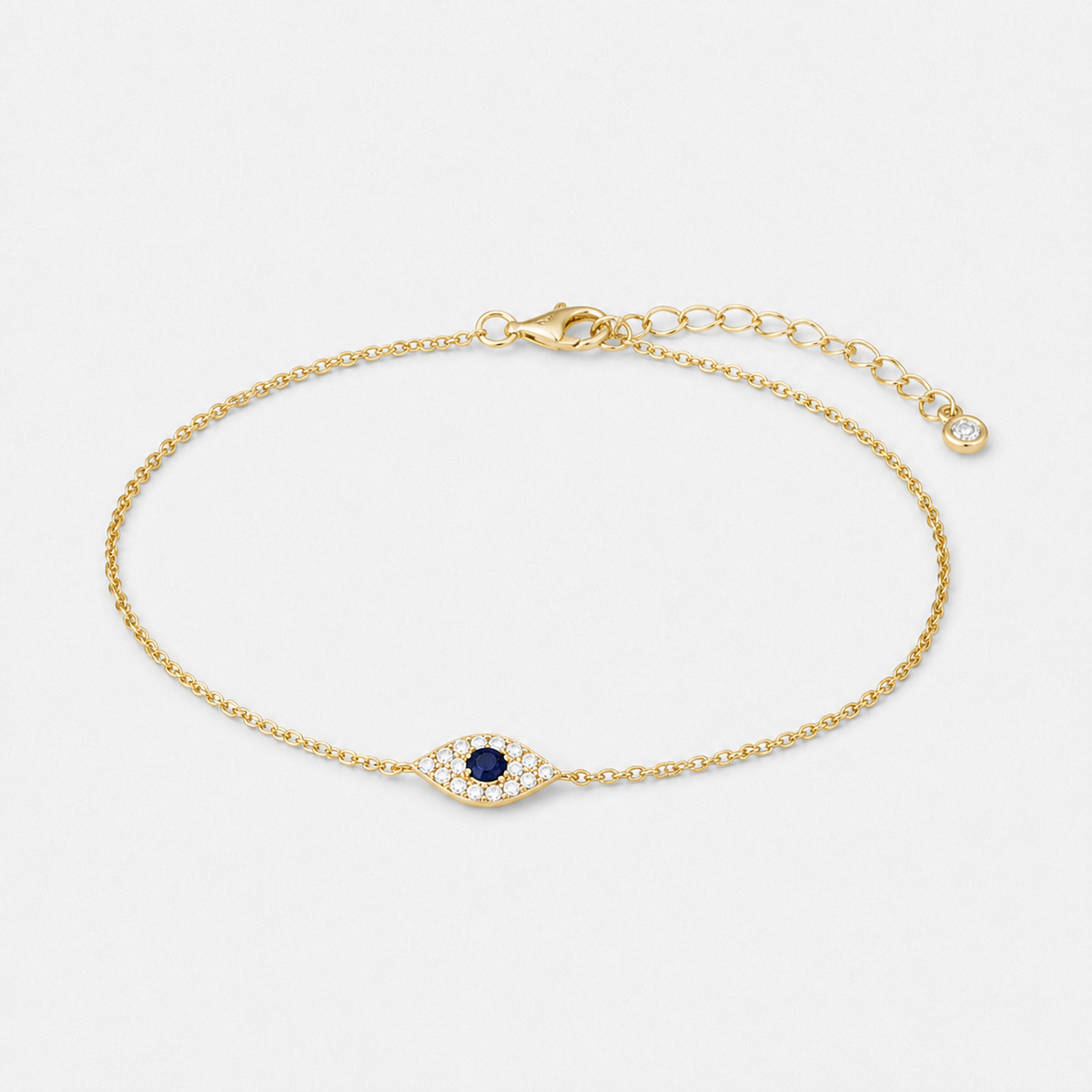 Pavé Evil Eye Chain Bracelet — 18k Gold Vermeil