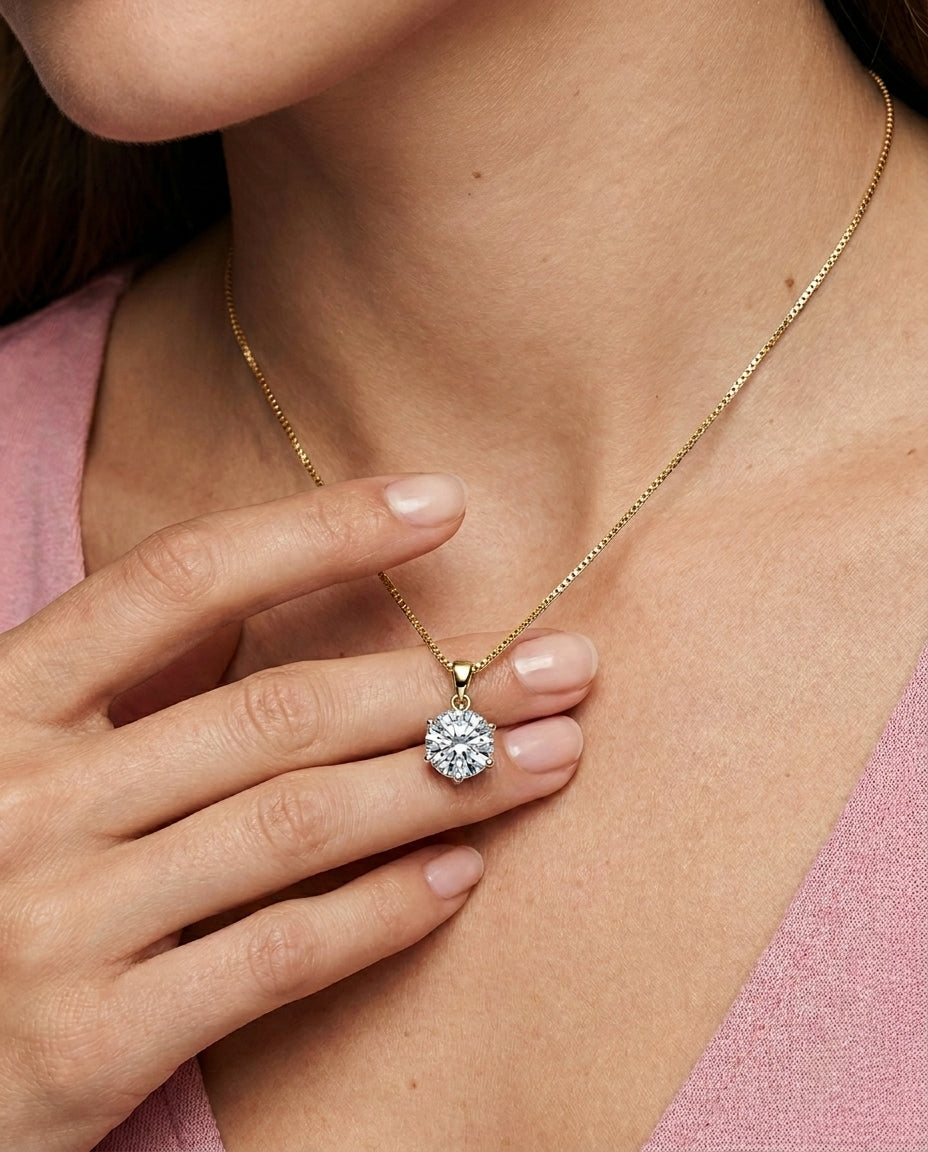 fine jewellery style moissanite pendant necklace
