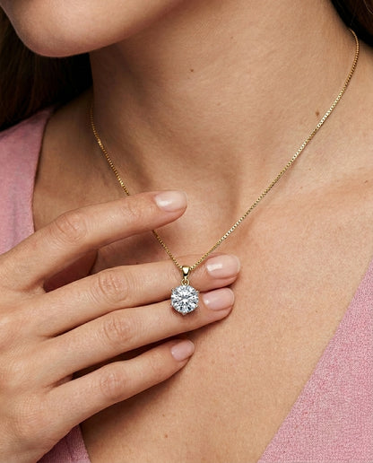 fine jewellery style moissanite pendant necklace
