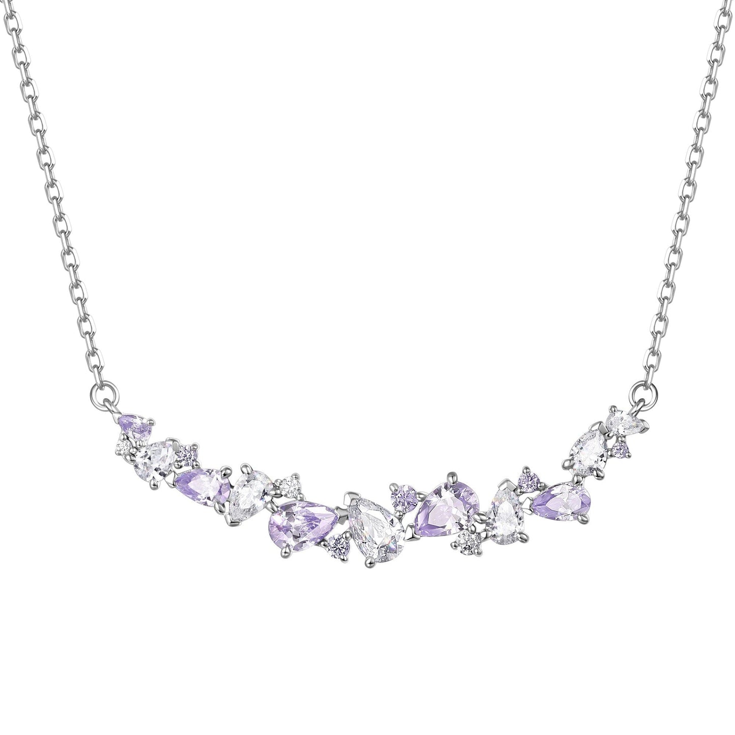 Sterling silver wisteria pendant styled with romantic outfit