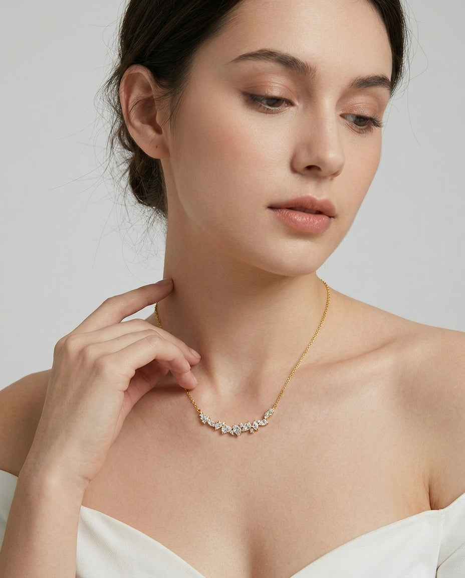 Wisteria Flower Y Necklace — 925 Sterling Silver