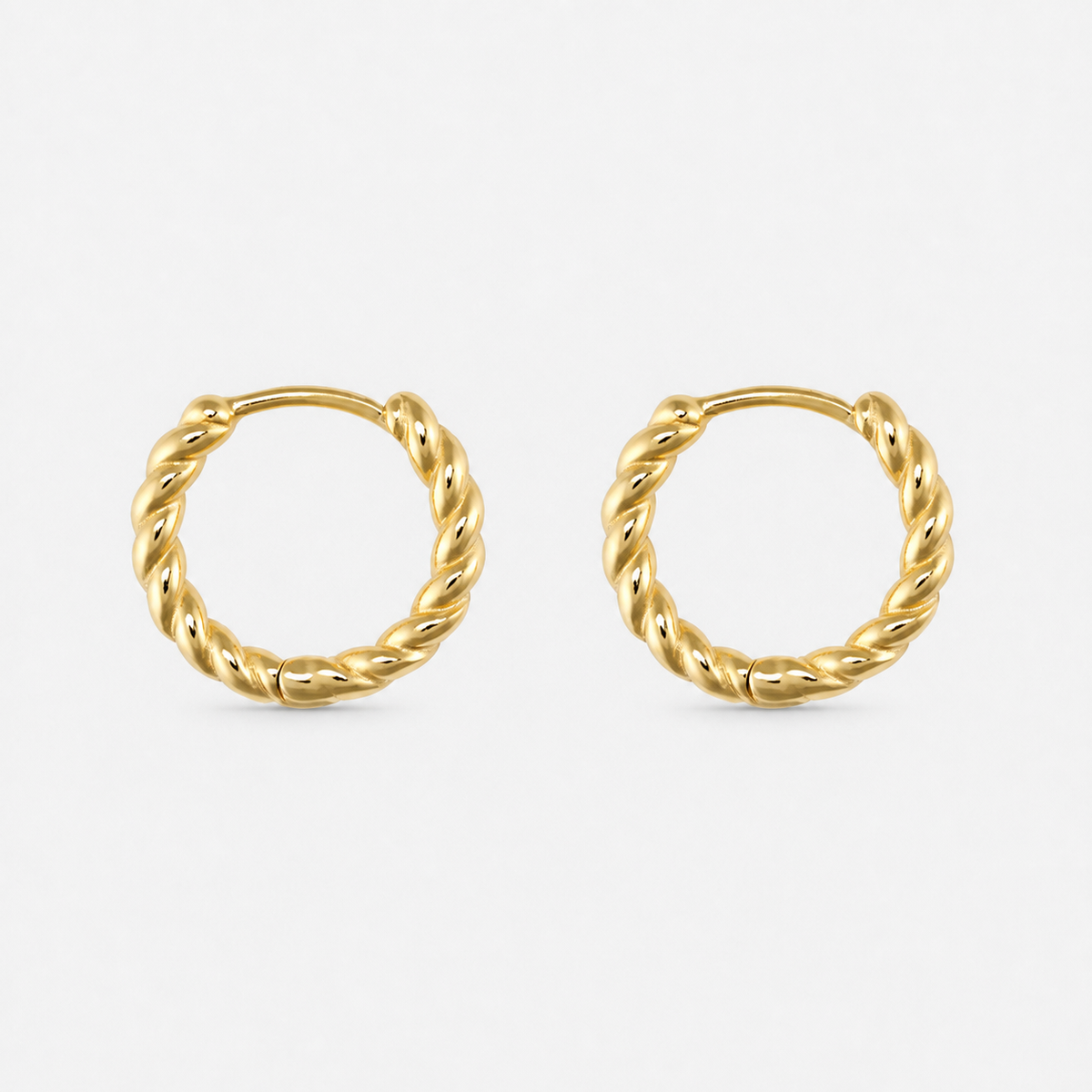 Small 14K Gold-Plated Thin Hoop Earrings — Gold