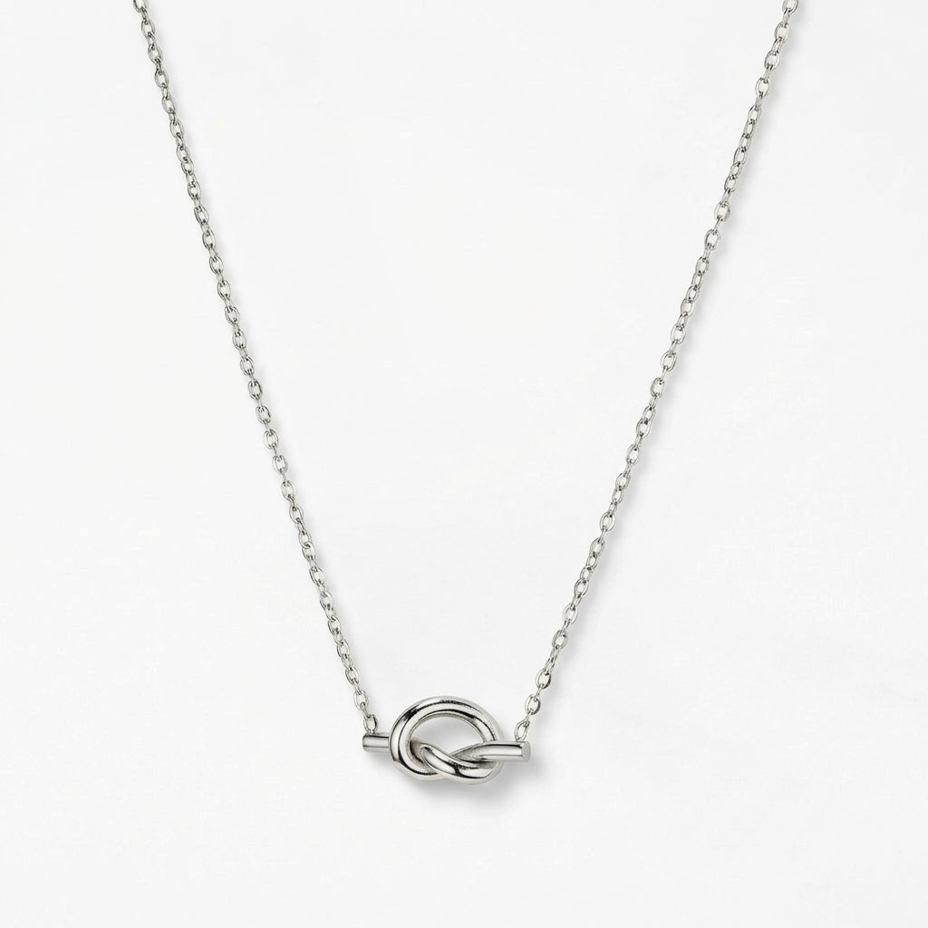 Gold love knot necklace, eternal connection symbol