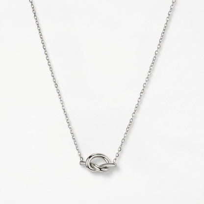 Gold love knot necklace, eternal connection symbol