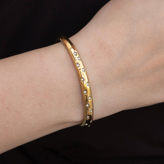 Sienna - Multiple Stones embedded Cuff Bracelet in Gold and Silver