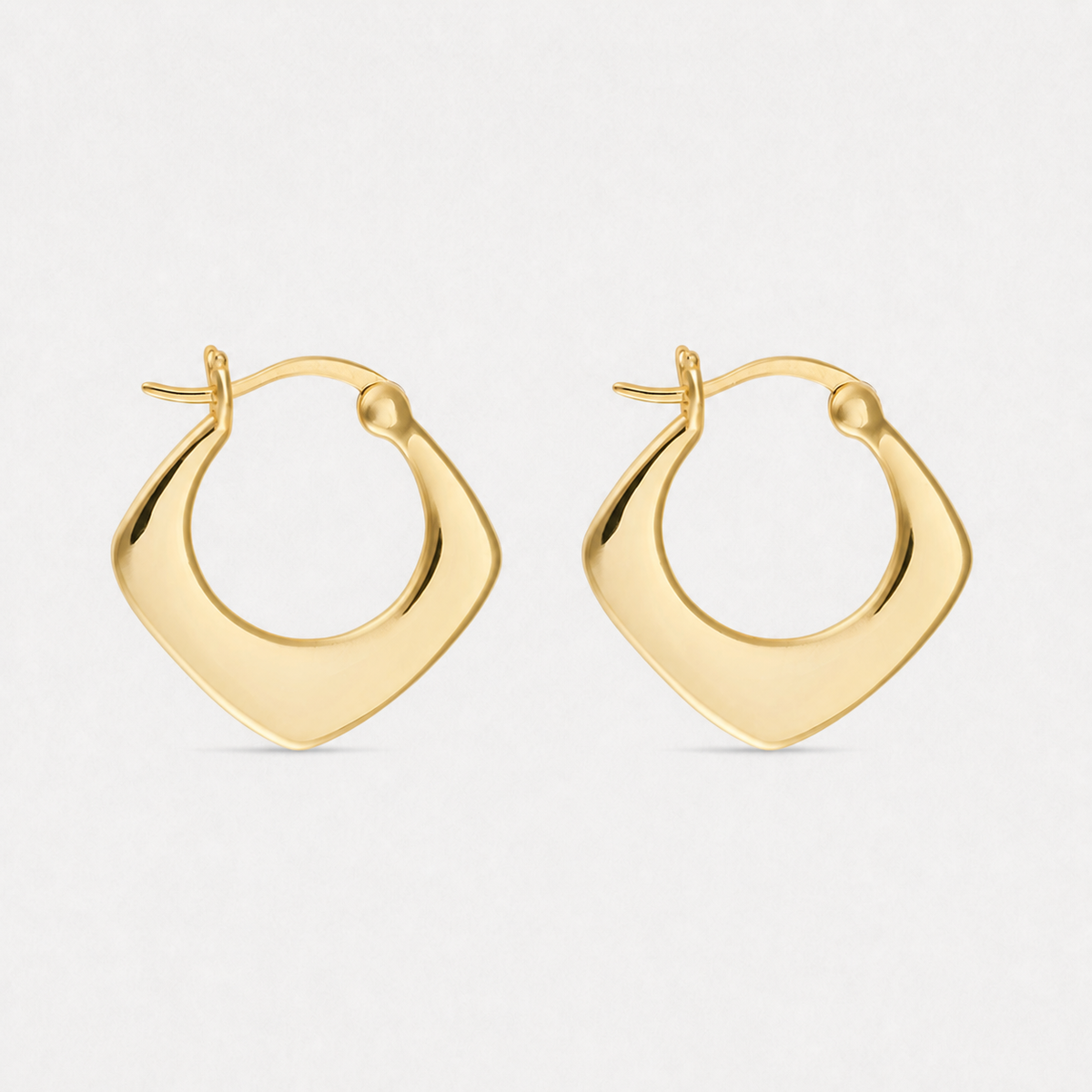 Small 18K Gold-Plated Geometric Hoop Earrings — Gold