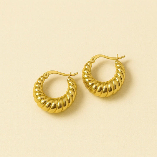 Nora - Gold Croissant Hoops