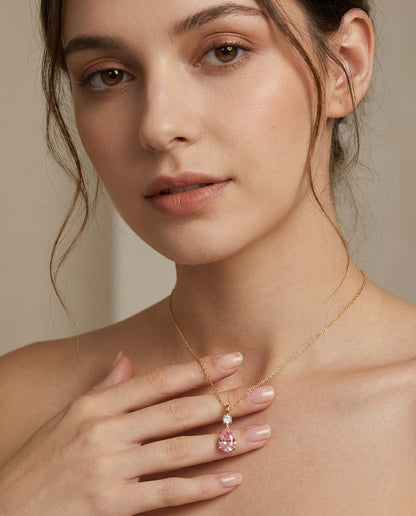 Pink Heart Necklace – 925 Sterling Silver
