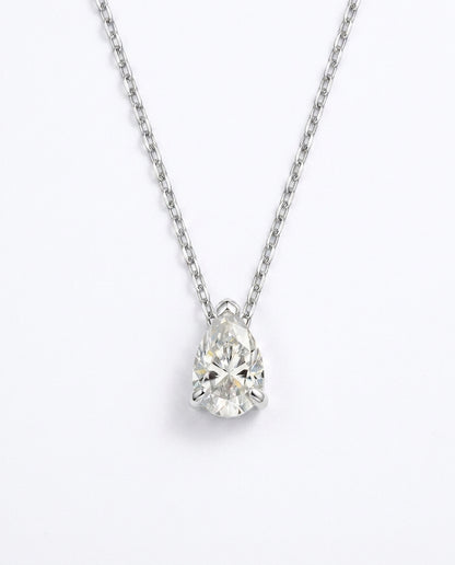 celeste pear cut moissanite necklace in 925 sterling silver
