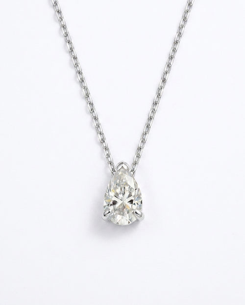 celeste pear cut moissanite necklace in 925 sterling silver
