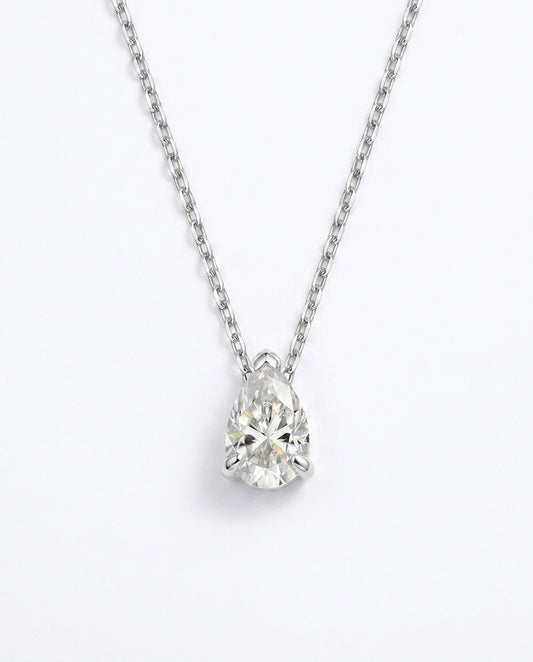 celeste pear cut moissanite necklace in 925 sterling silver
