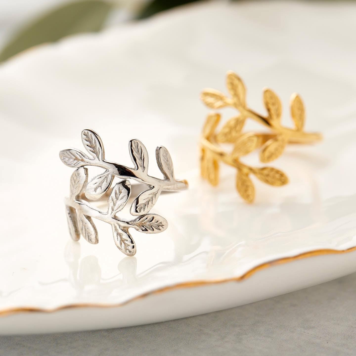Palestine Olive Leaf Ring — 18K Gold-Plated, Symbol of Heritage