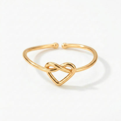 adjustable love knot ring in gold