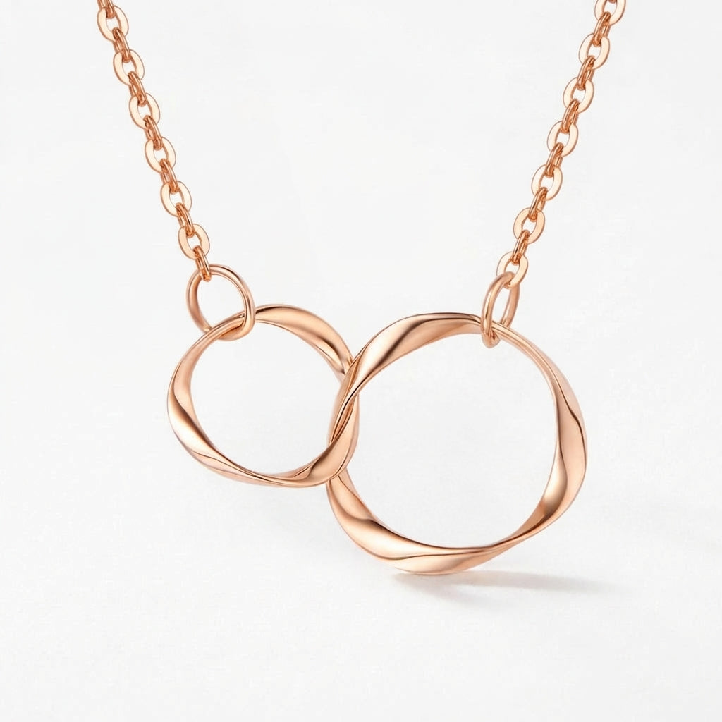 Double circles necklace styled on a model