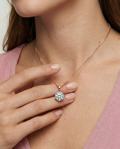 925 Sterling Silver Moissanite Pendant Necklace