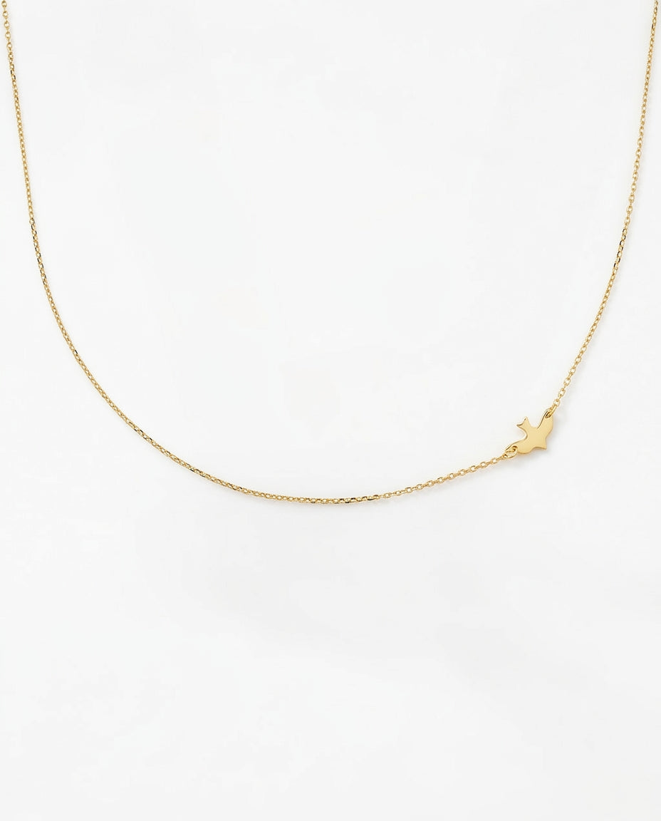 Gold Bird Pendant Choker — 18K Plated Sterling Silver