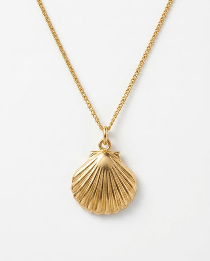 Gold Shell Pendant Necklace — 18K Plated Sterling Silver