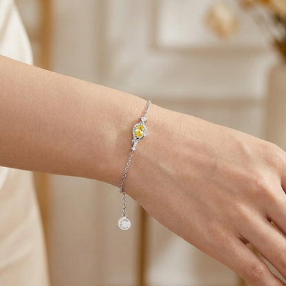 Sterling silver charm bracelet, refined feminine design