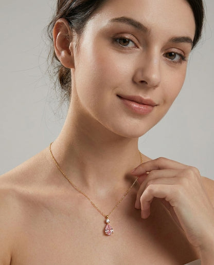 Pink Heart Necklace – 925 Sterling Silver