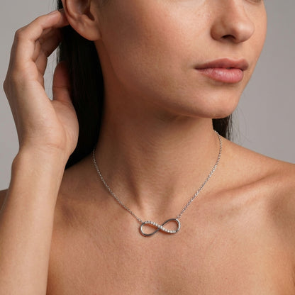 Infinite love sterling silver necklace, refined feminine design