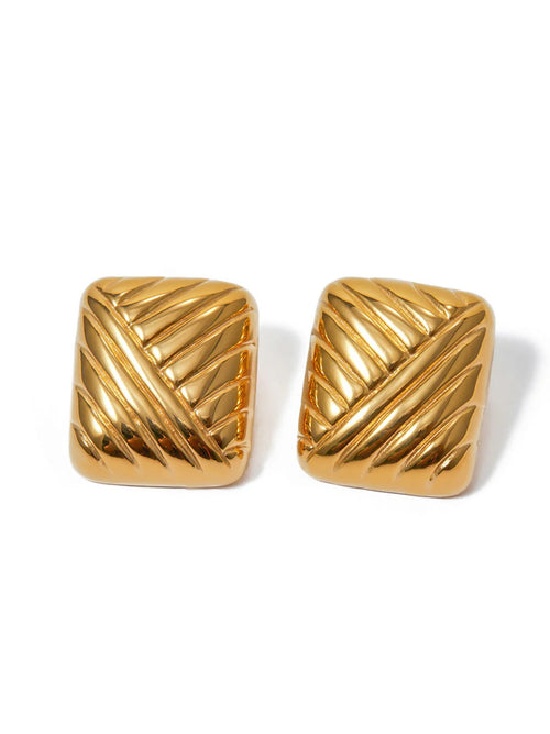 Gioiello textured earrings in 18K gold finish