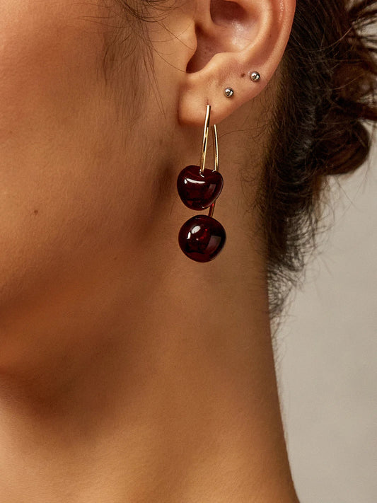 Double Cherry Earrings