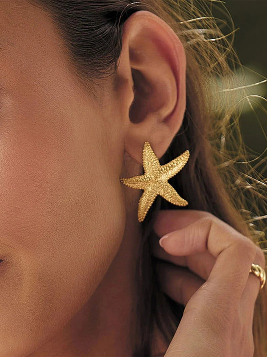 Gold Starfish Earrings
