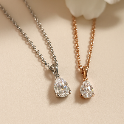 Celeste Pear-Cut Moissanite Necklace in 925 Sterling Silver