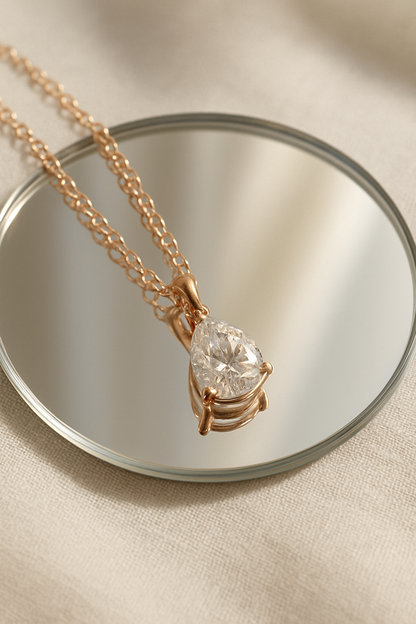 Celeste Pear-Cut Moissanite Necklace in 925 Sterling Silver