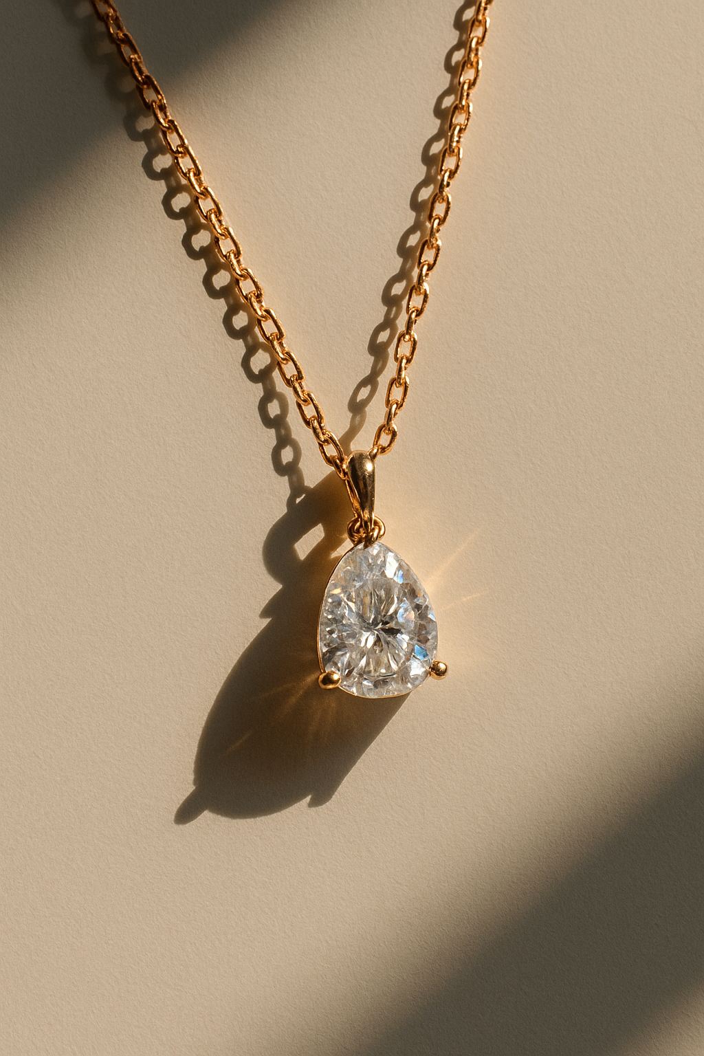 Celeste Pear-Cut Moissanite Necklace in 925 Sterling Silver