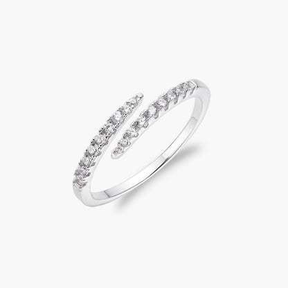 Ravyena 18K Gold-Plated Pave Crystal Layer Ring — cubic zirconia eternity stacking ring
