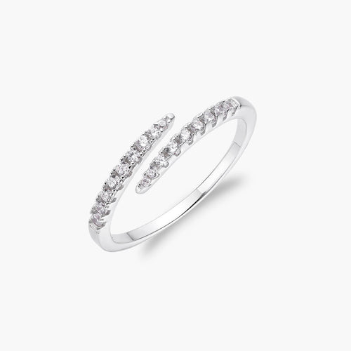 Ravyena 18K Gold-Plated Pave Crystal Layer Ring — cubic zirconia eternity stacking ring