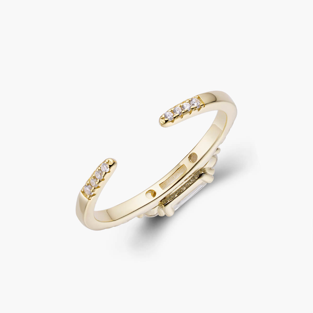 Ravyena Air Ring in platinum plating — minimalist open band stacking ring