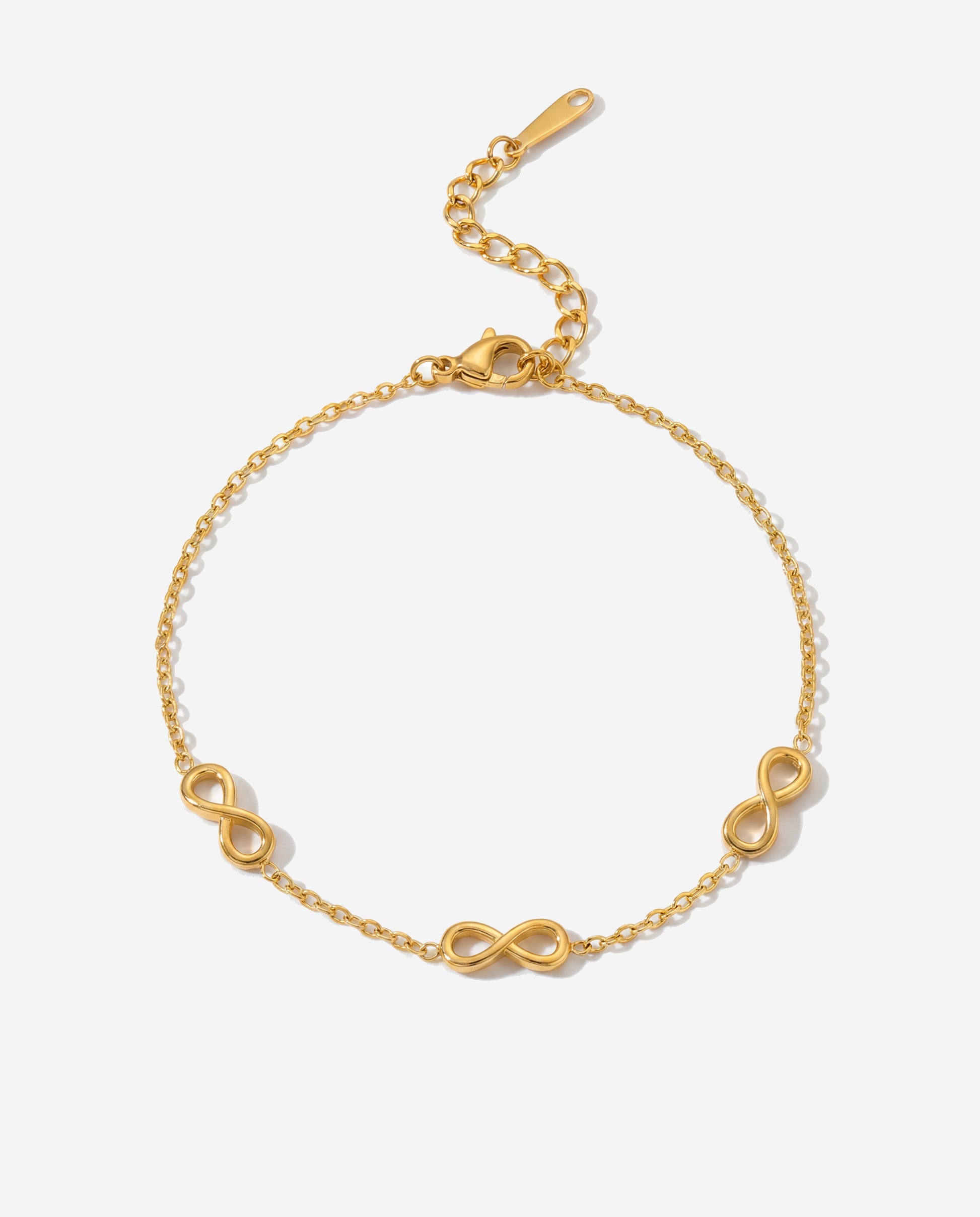 14K gold infinity loop chain bracelet
