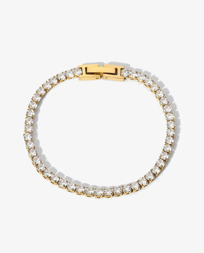 14K gold tennis bracelet with brilliant cubic zirconia stones