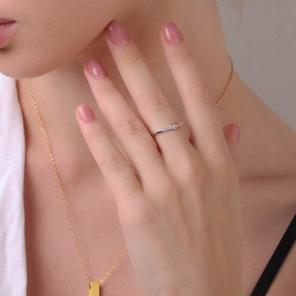 Gold love symbol ring, romantic feminine design