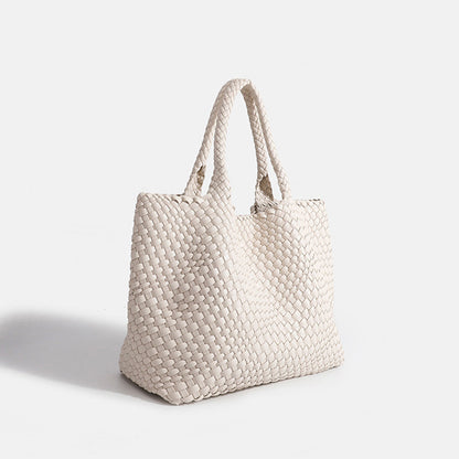 Ultra Soft Large Woven Shopper Tote Bag