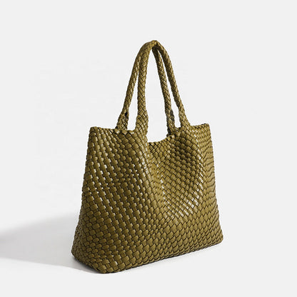 Ultra Soft Large Woven Shopper Tote Bag