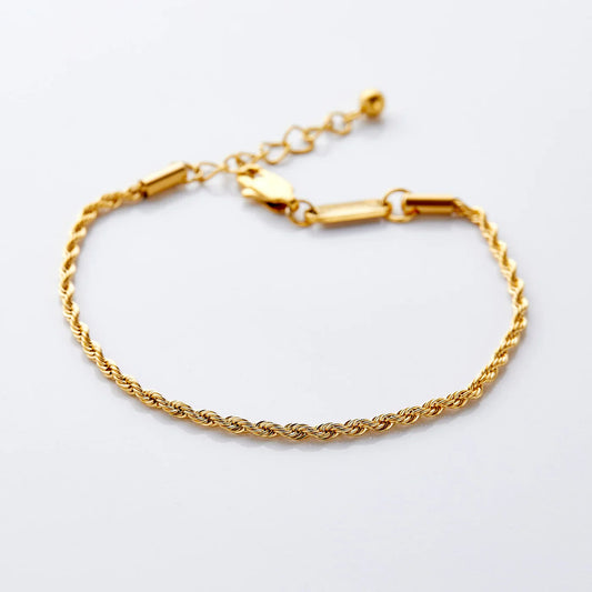 Gold Rope Chain Bracelet — Woven Design, Everyday Elegance