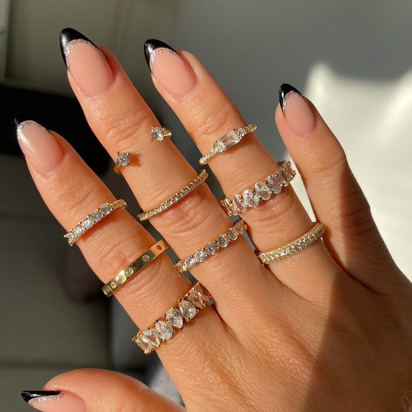 Ravyena Crystal Air Ring styled on hand — 925 sterling silver hypoallergenic ring
