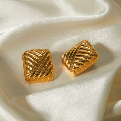 Statement gold textured earrings for women