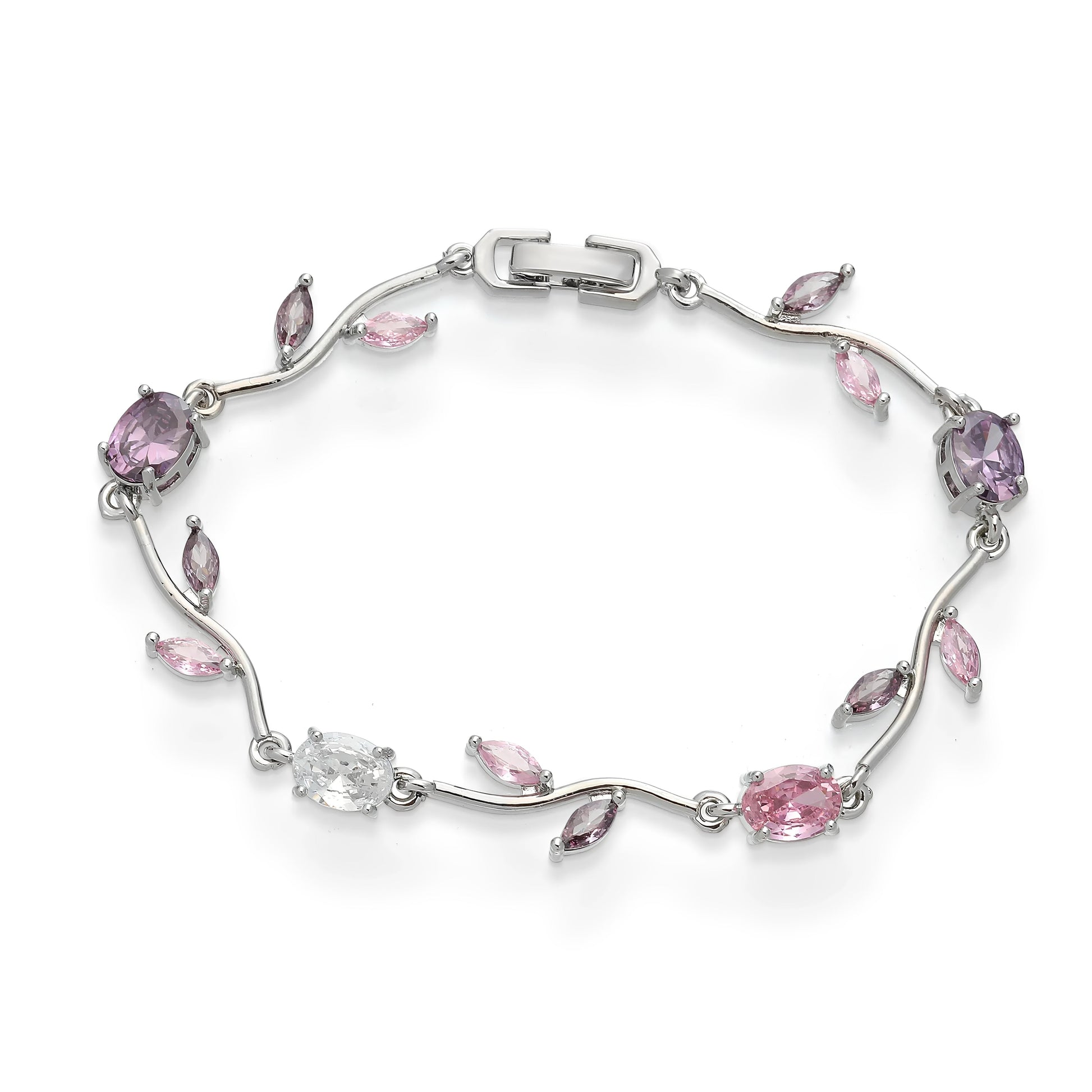 Floral vine bracelet with multi-colour enamel detail