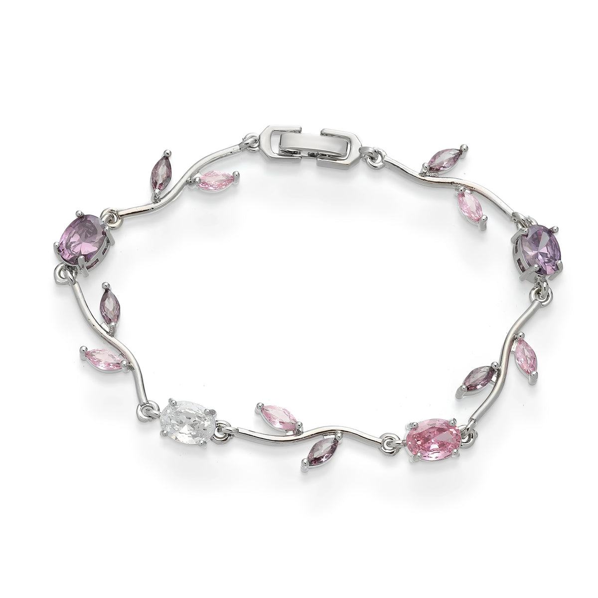 Floral vine bracelet with multi-colour enamel detail