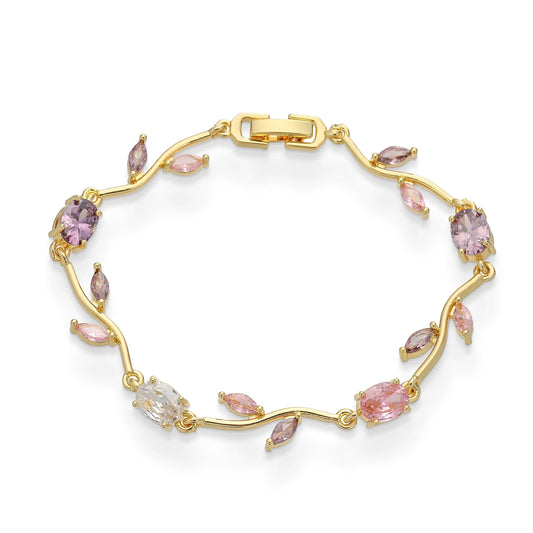 Ottilie Vine multicoloured floral bracelet worn on wrist
