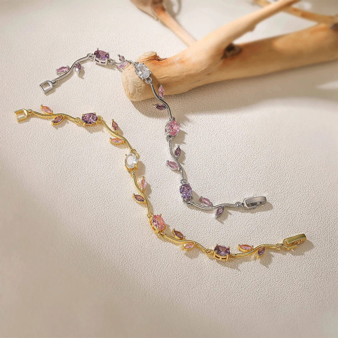 Close-up of multi-colour floral bracelet detail