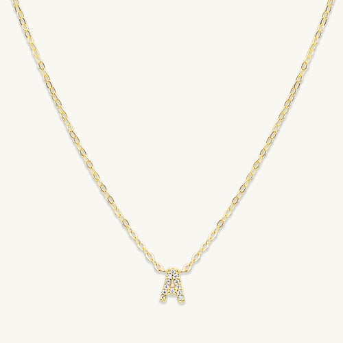 Initial Sapphire Letter Necklace personalised 18K gold vermeil sapphire stone – Ravyena