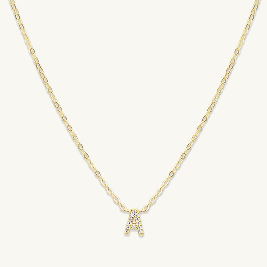 Initial Sapphire Letter Necklace personalised 18K gold vermeil sapphire stone – Ravyena